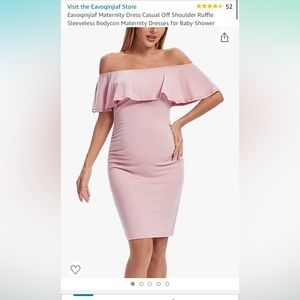 Light Pink Off The Shoulder Maternity Dress